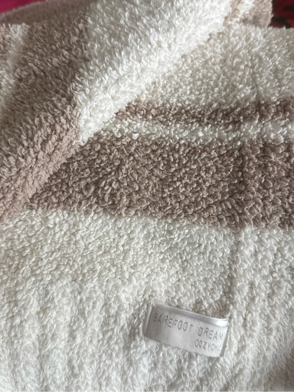 Barefoot Dreams Cozy chic Throw Blanket Stripes Beige
